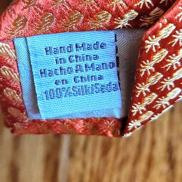 Tommy Bahama NWT men's bright orange & gold tie. - Picture 2 of 7